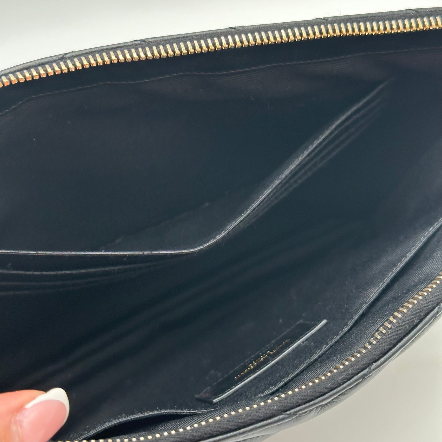 Authentic YSL Matelasse Cassandre Zipper Clutch Crossbody