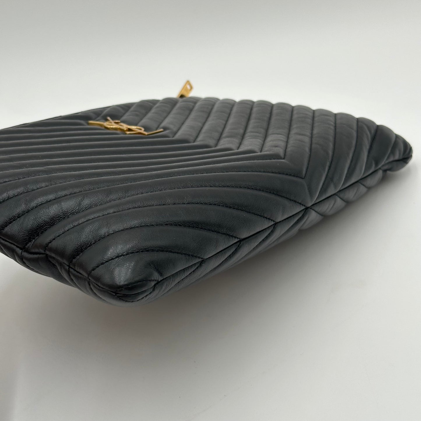 Authentic YSL Matelasse Cassandre Zipper Clutch Crossbody