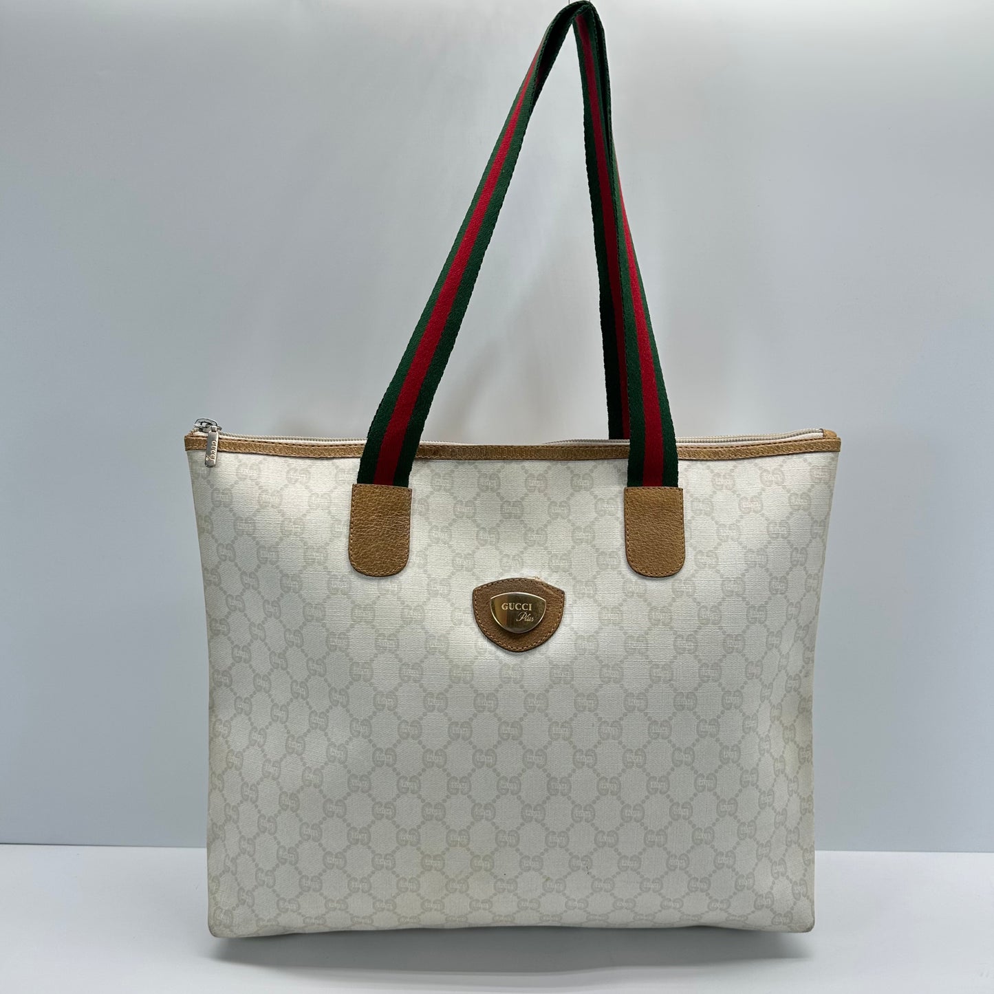 Authentic GUCCI GG White Travel Tote