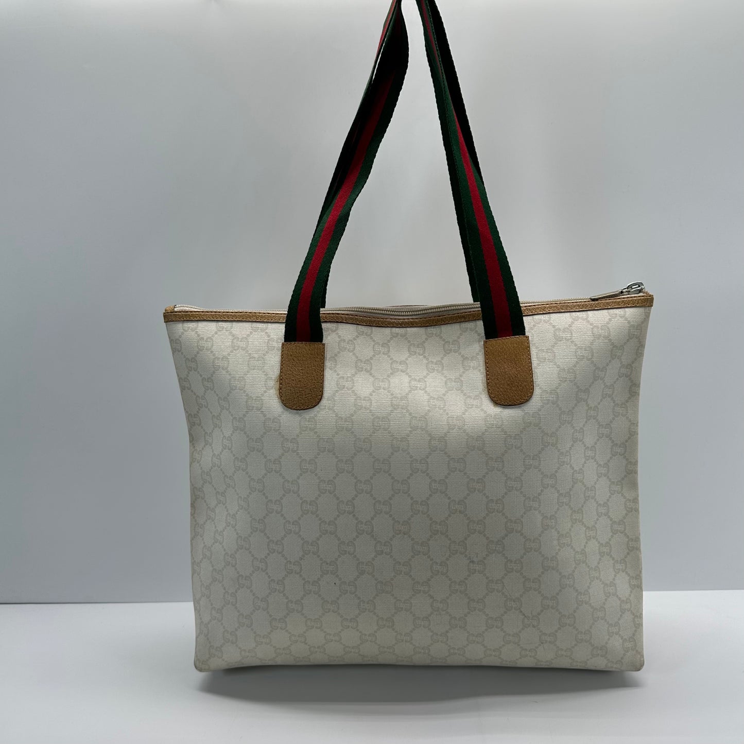 Authentic GUCCI GG White Travel Tote
