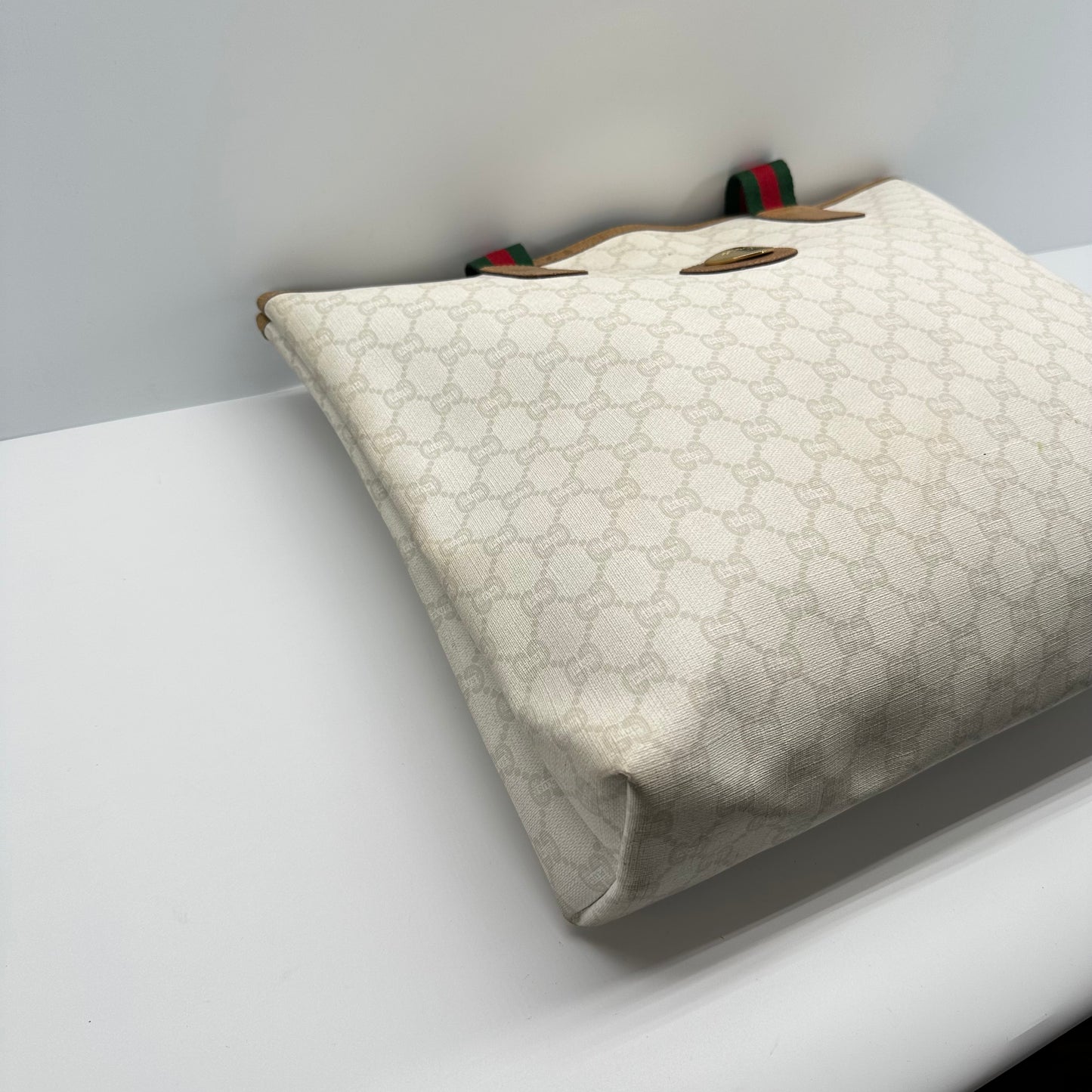 Authentic GUCCI GG White Travel Tote