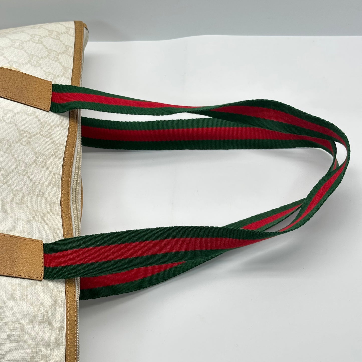 Authentic GUCCI GG White Travel Tote