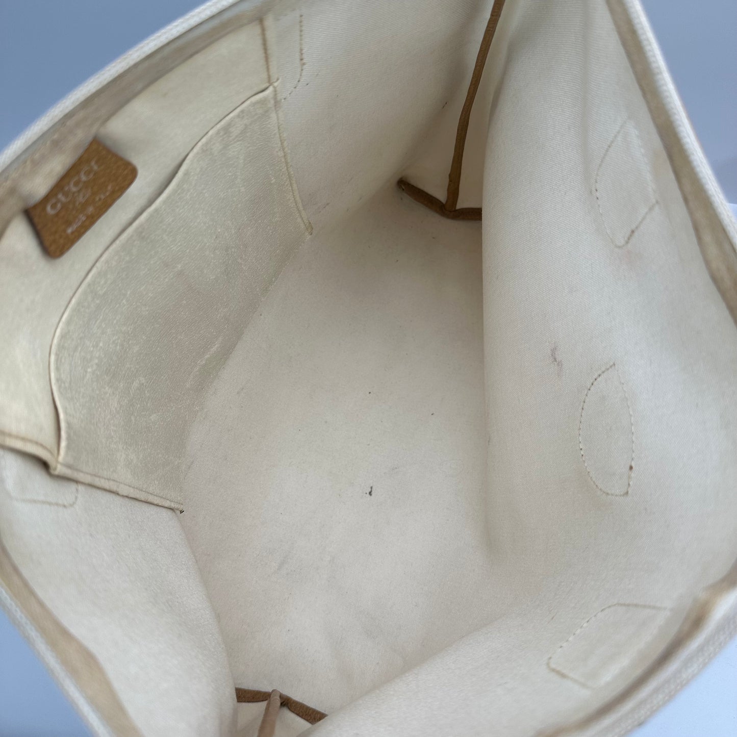 Authentic GUCCI GG White Travel Tote