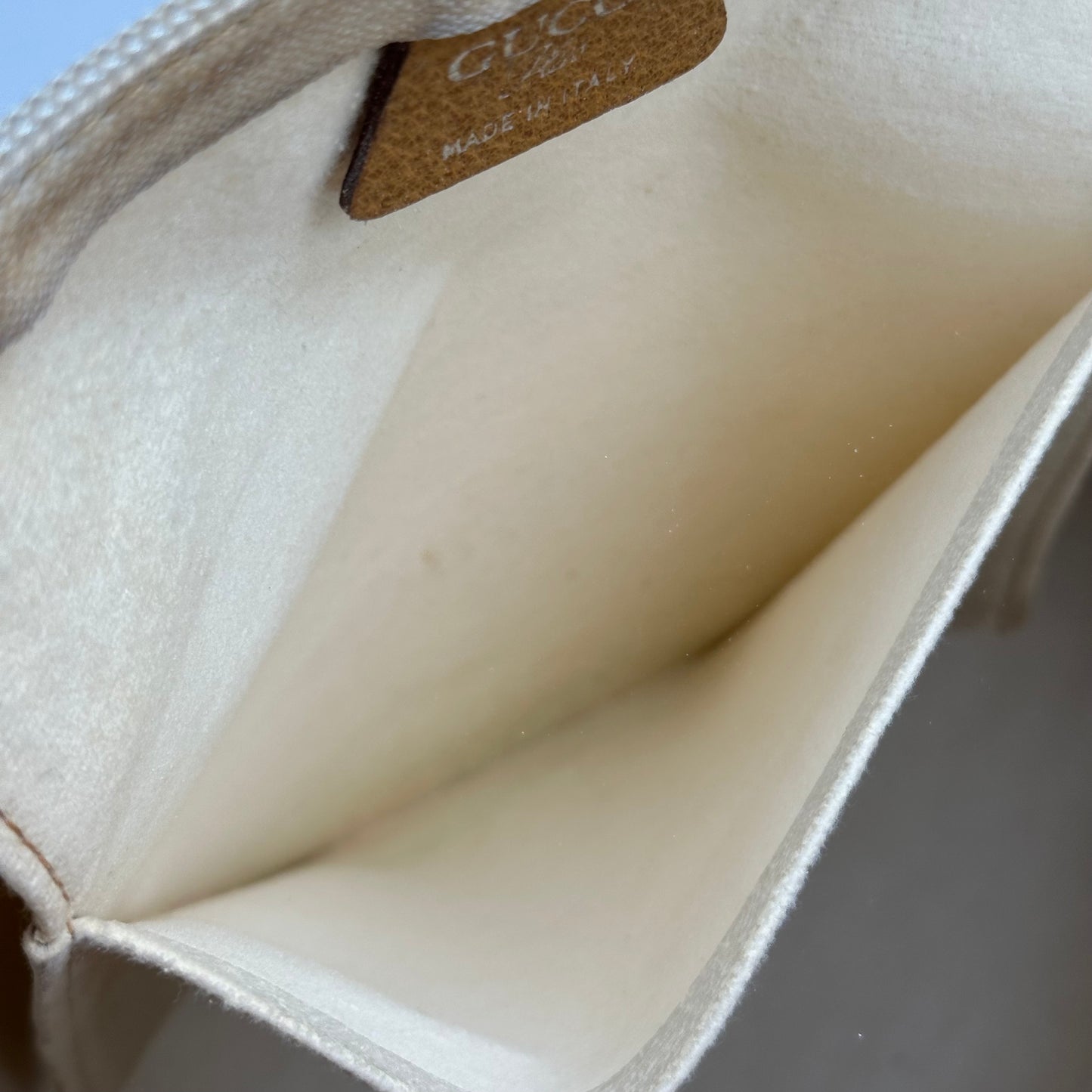 Authentic GUCCI GG White Travel Tote