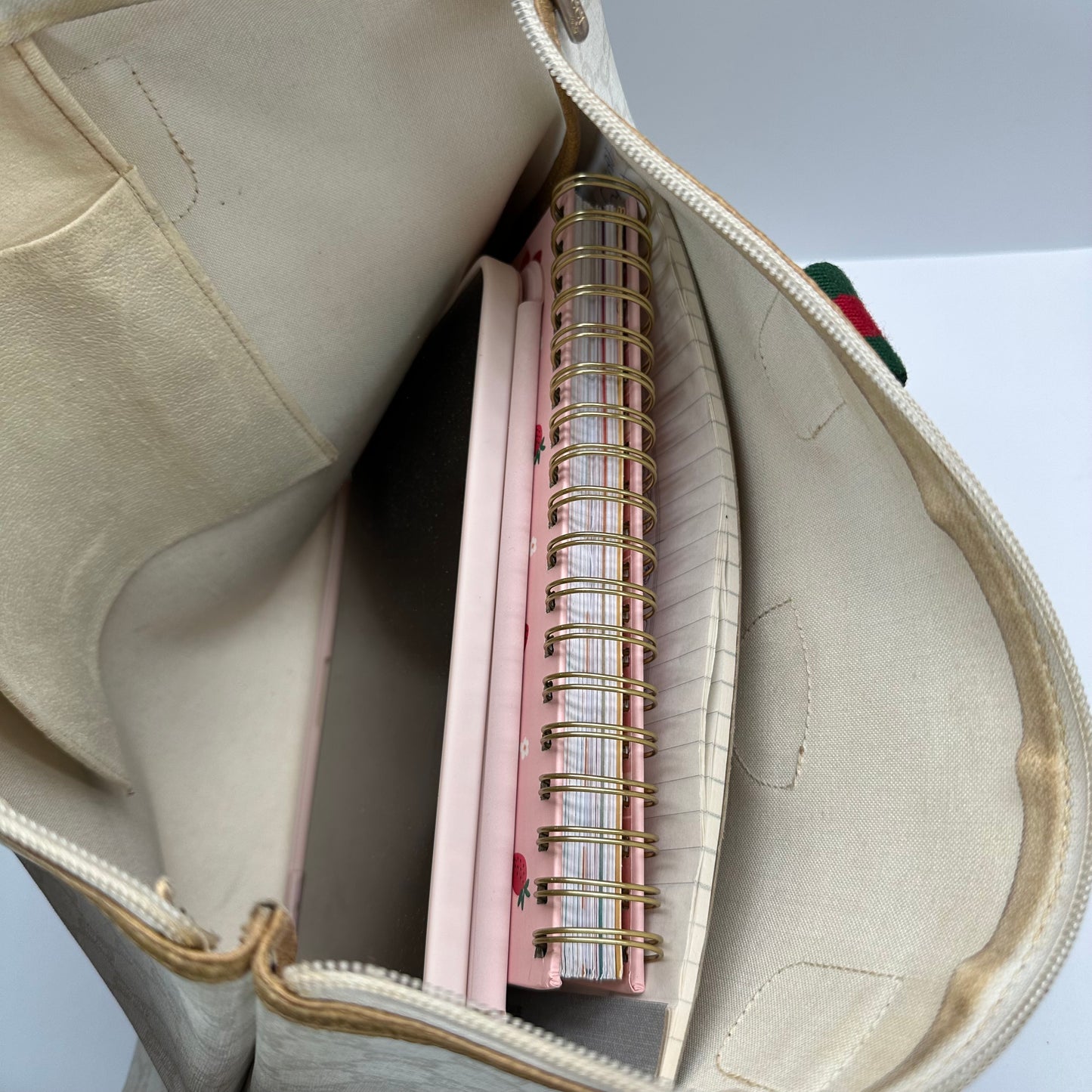 Authentic GUCCI GG White Travel Tote