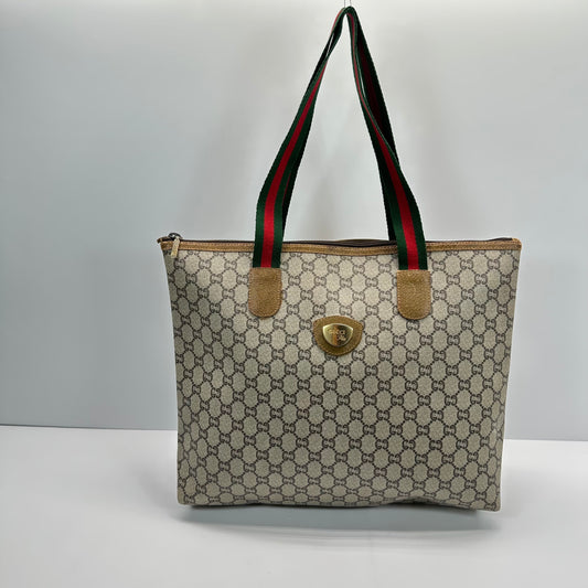 Authentic GUCCI GG Brown Travel Tote