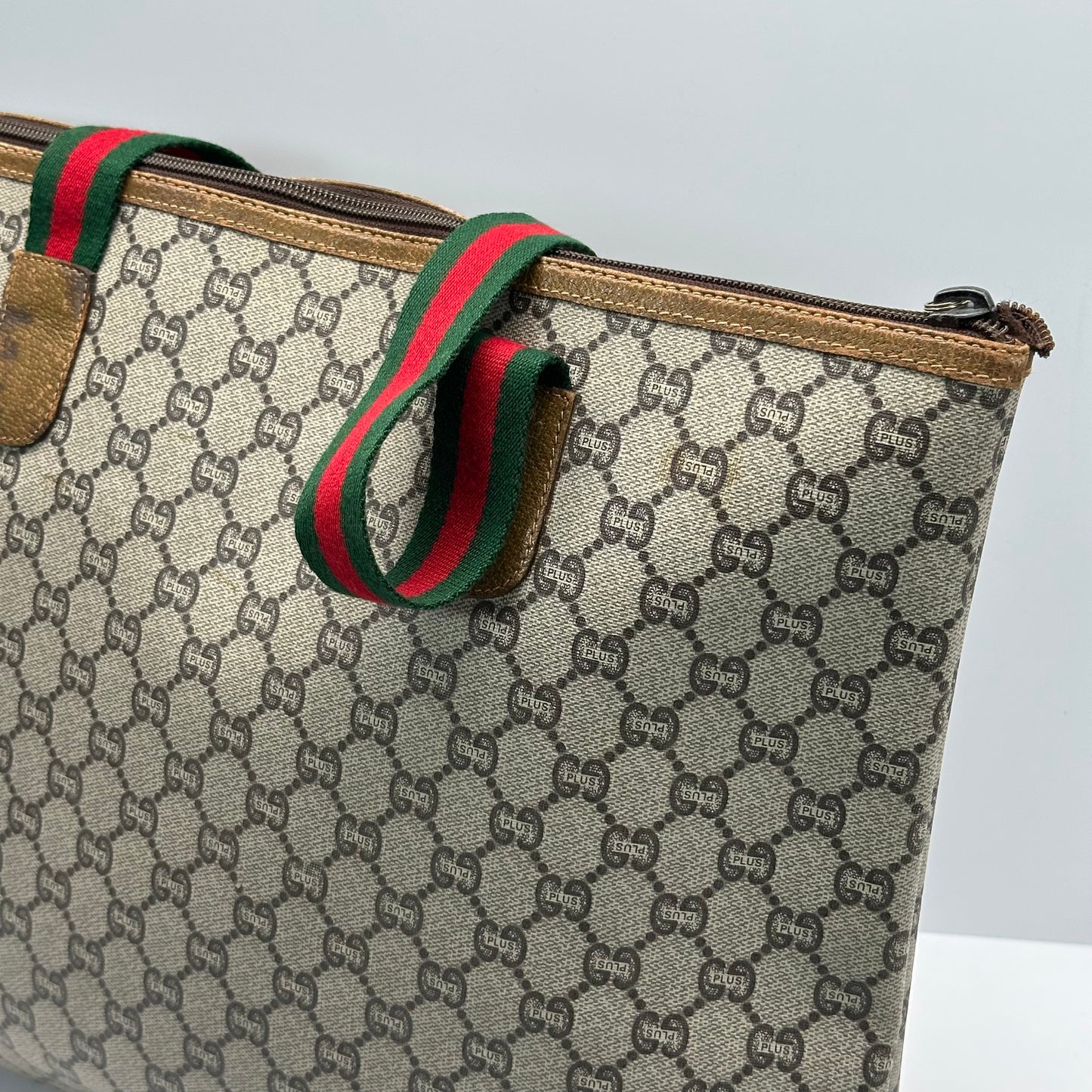 Authentic GUCCI GG Brown Travel Tote