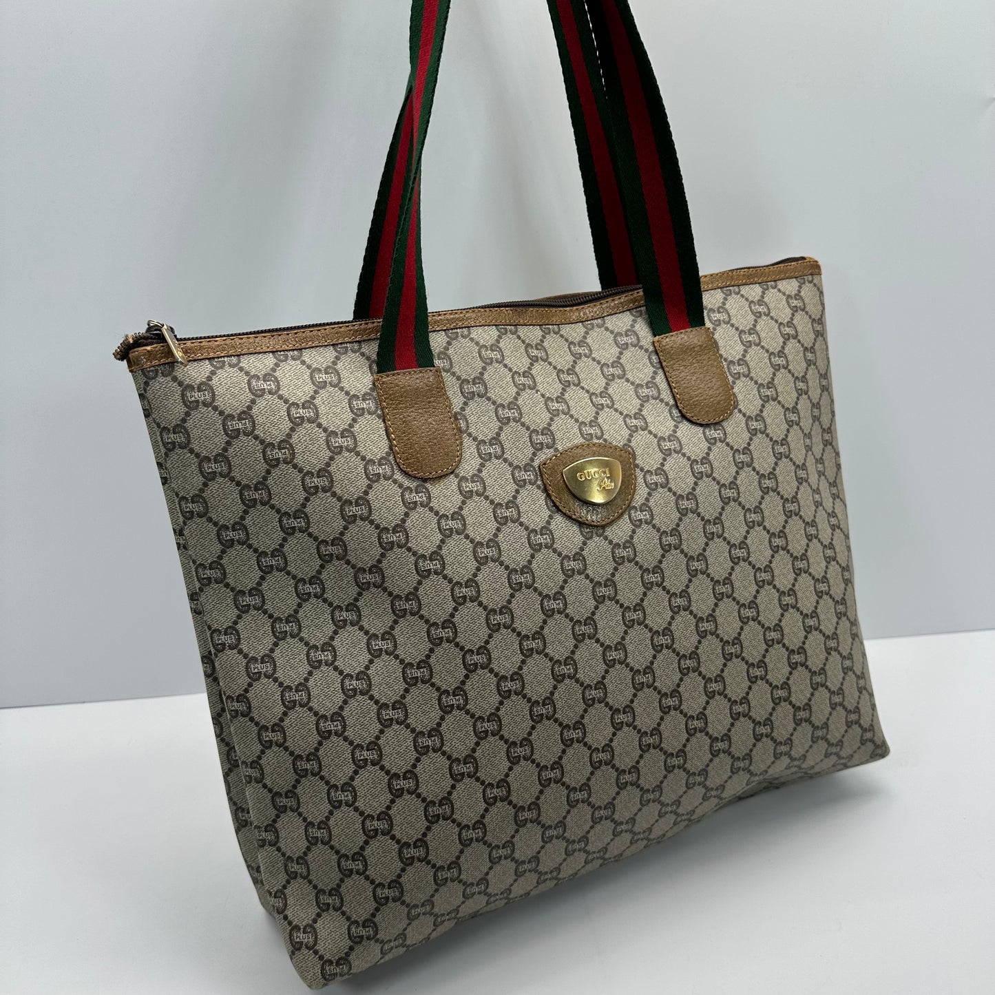 Authentic GUCCI GG Brown Travel Tote