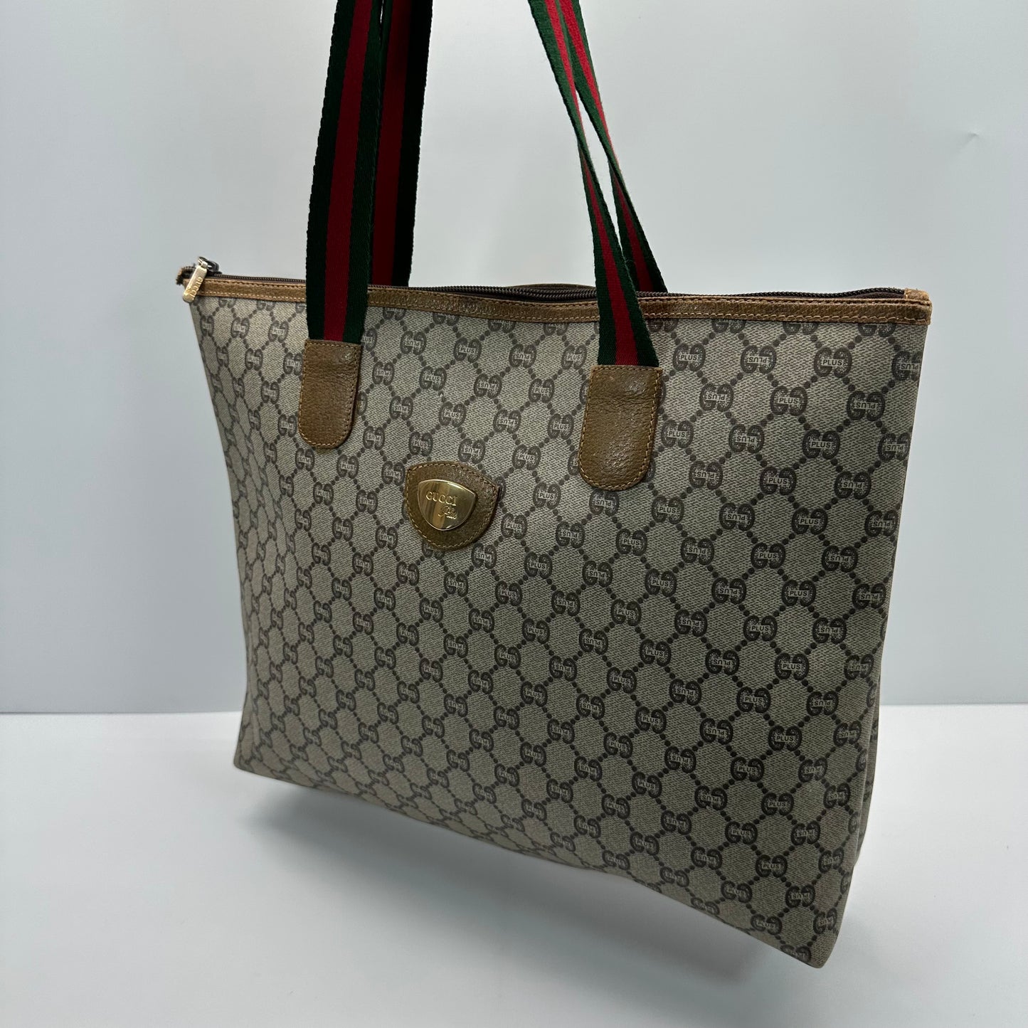 Authentic GUCCI GG Brown Travel Tote