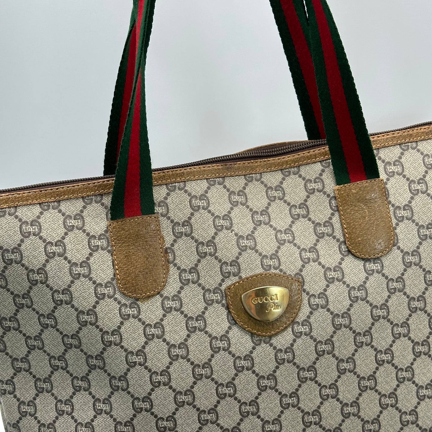 Authentic GUCCI GG Brown Travel Tote