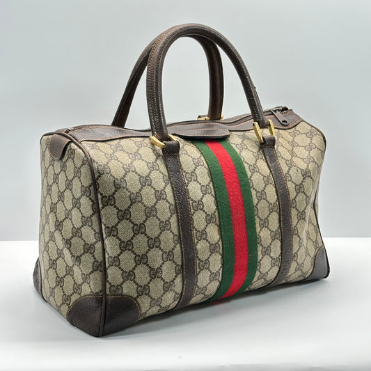 Authentic GUCCI GG Brown Boston Handbag