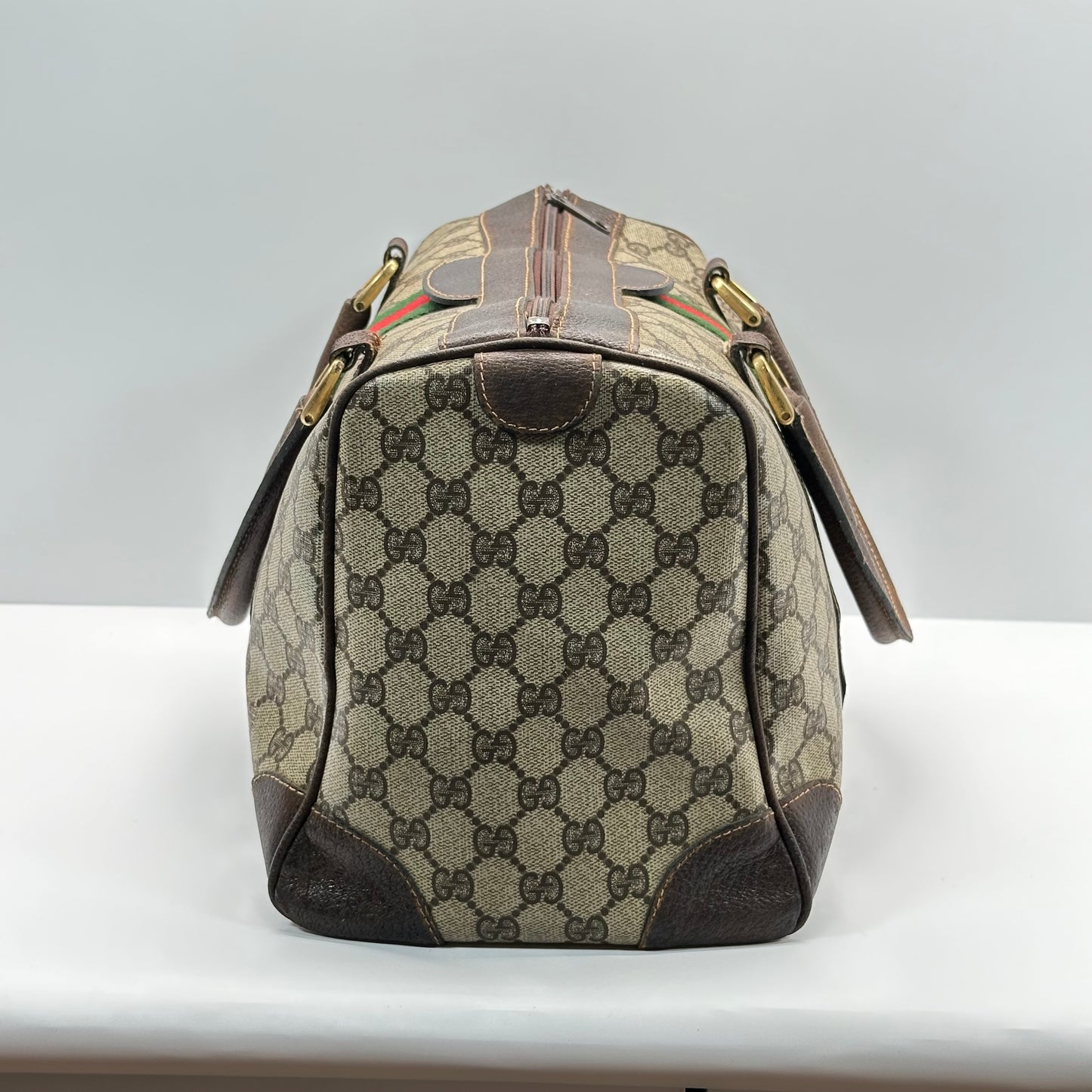 Authentic GUCCI GG Brown Boston Handbag