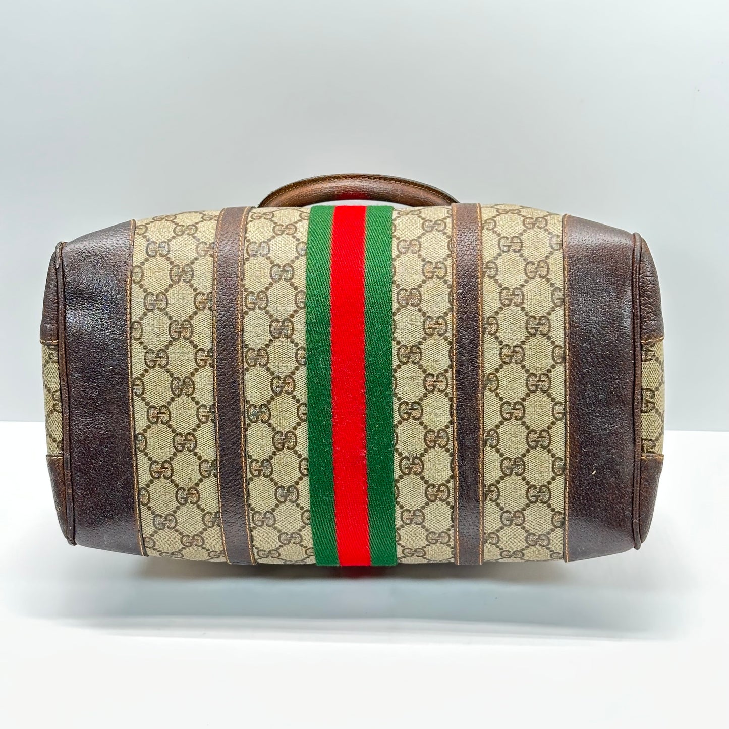 Authentic GUCCI GG Brown Boston Handbag
