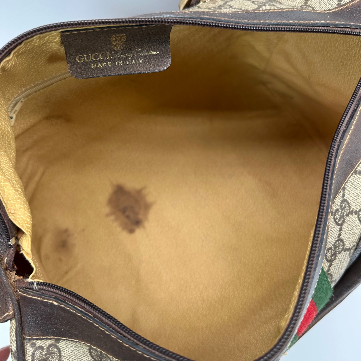Authentic GUCCI GG Brown Boston Handbag