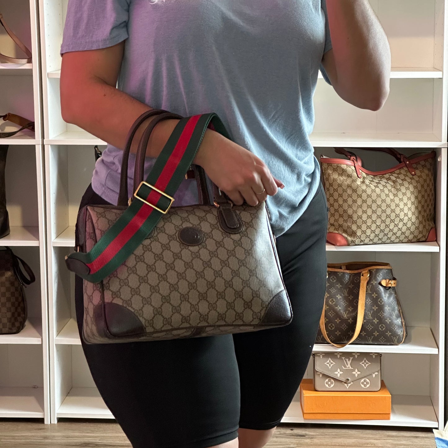 Authentic GUCCI Soho 2-Way Boston Handbag