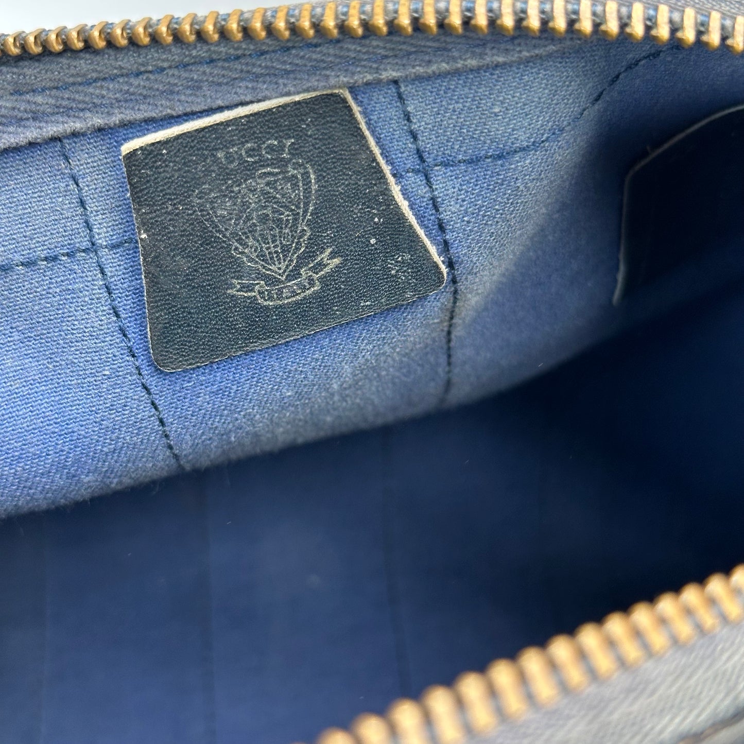 Authentic GUCCI GG Sherry Line Boston Handbag