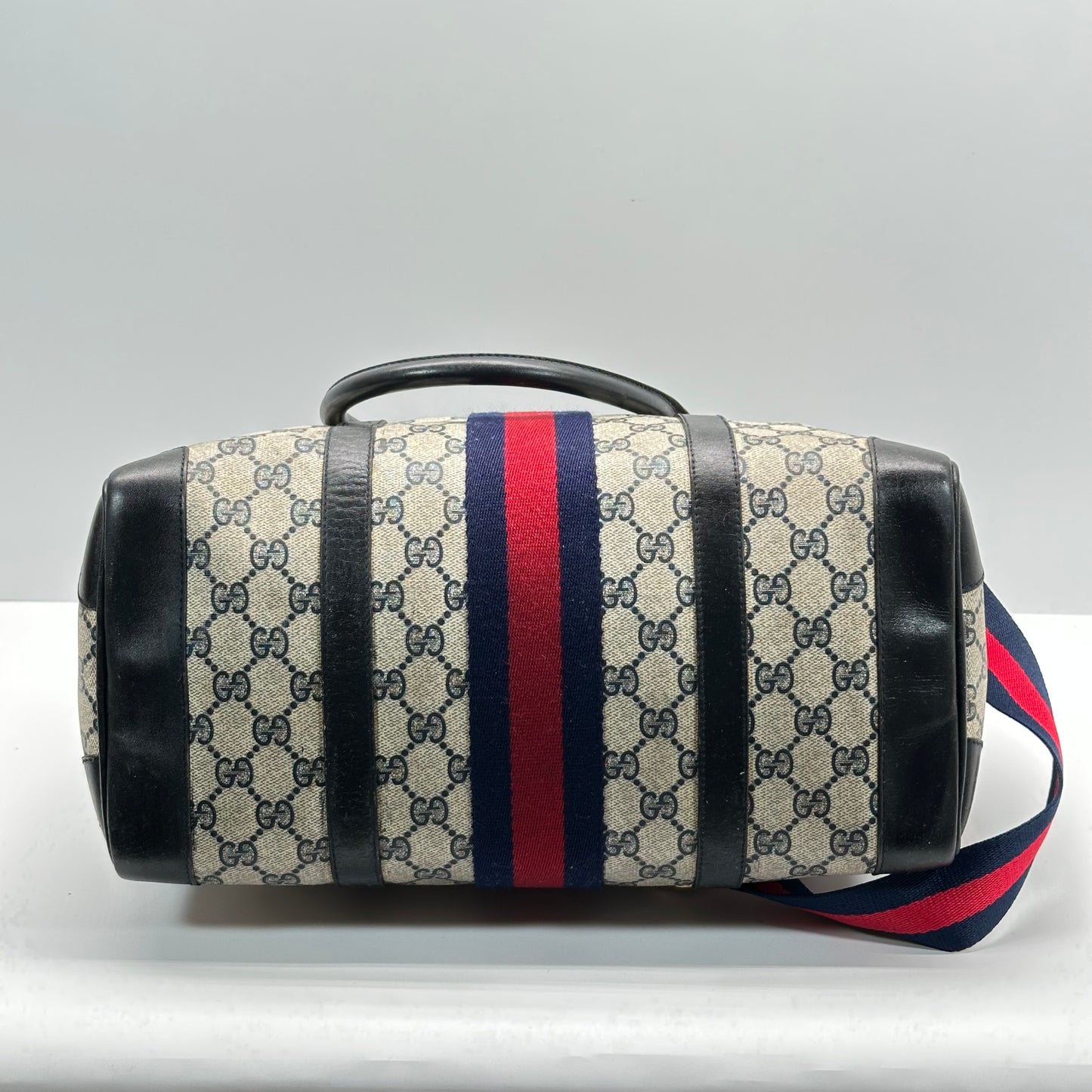 Authentic GUCCI GG Sherry Line Boston Handbag