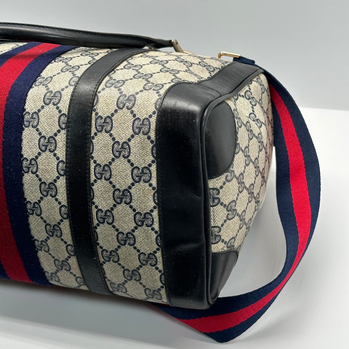 Authentic GUCCI GG Sherry Line Boston Handbag