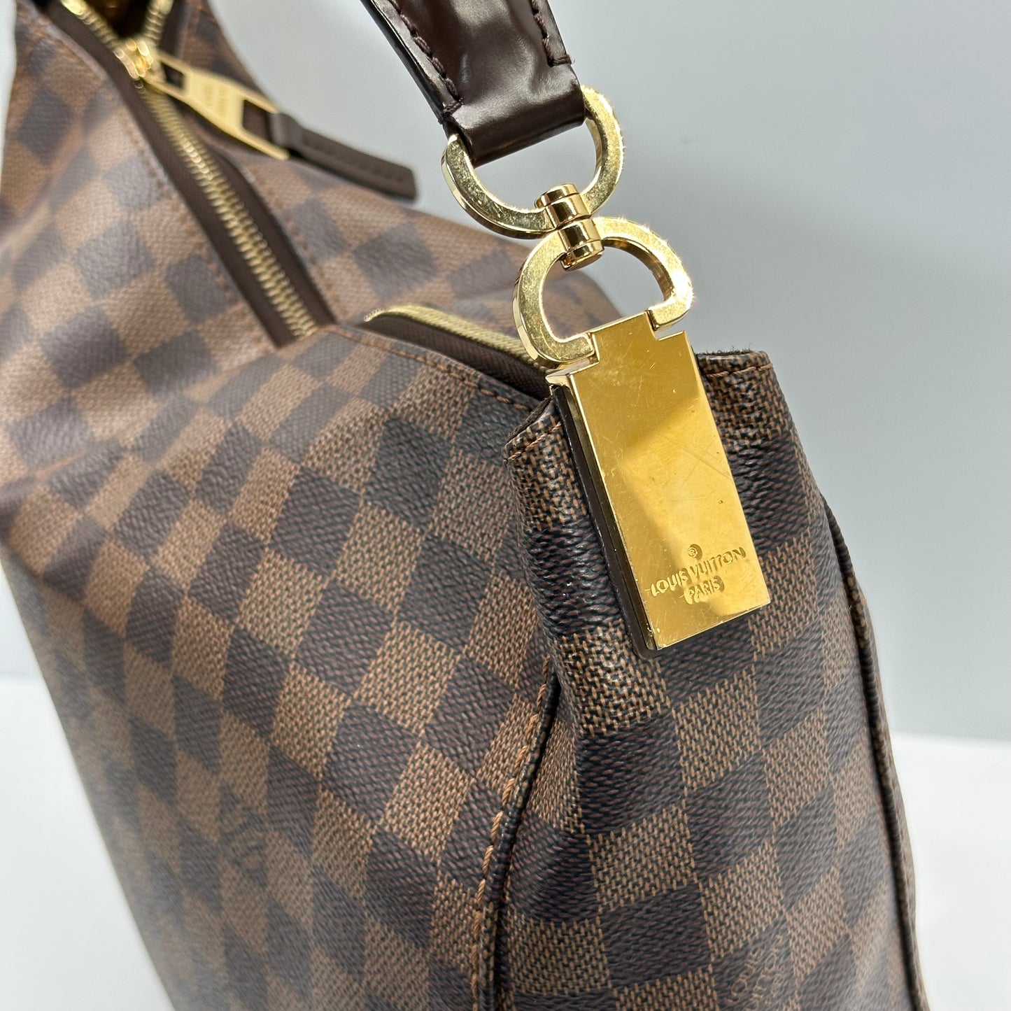 Authentic 2015 Louis Vuitton Damier Ebene Portobello PM Hobo Bag