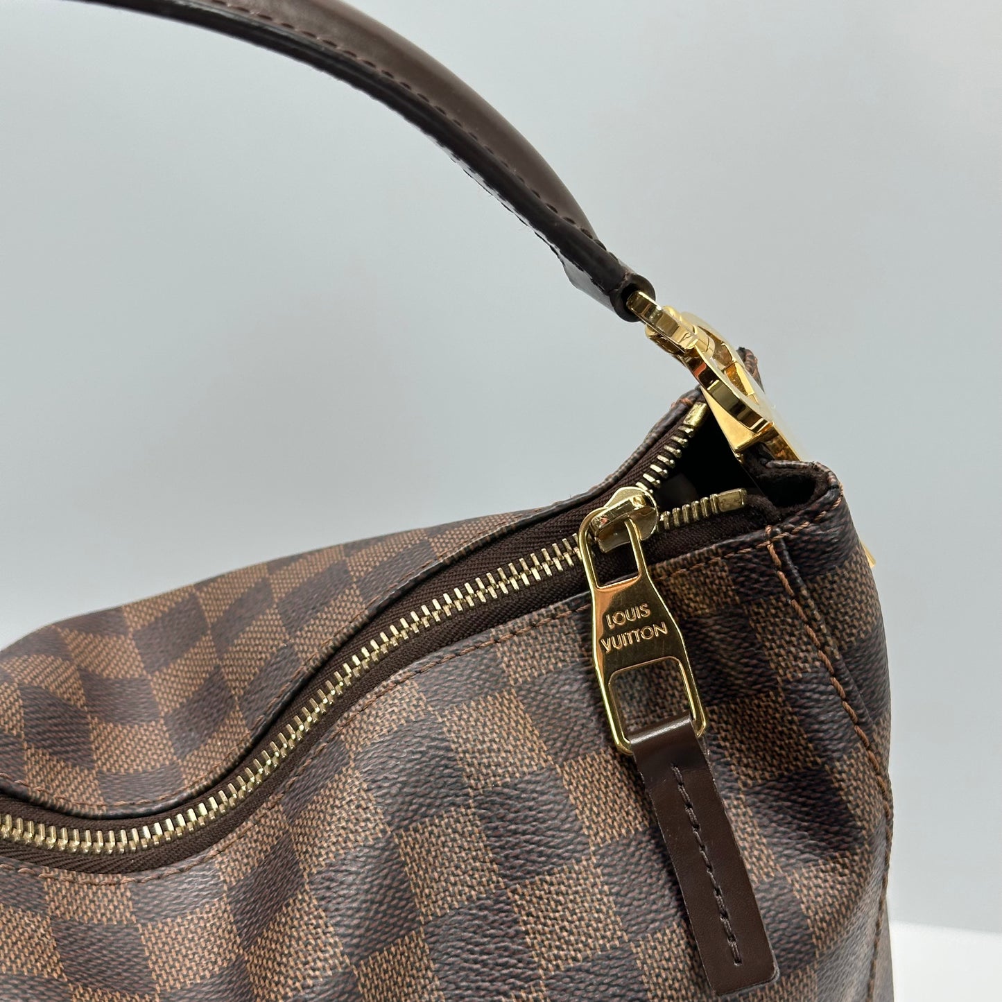 Authentic 2015 Louis Vuitton Damier Ebene Portobello PM Hobo Bag