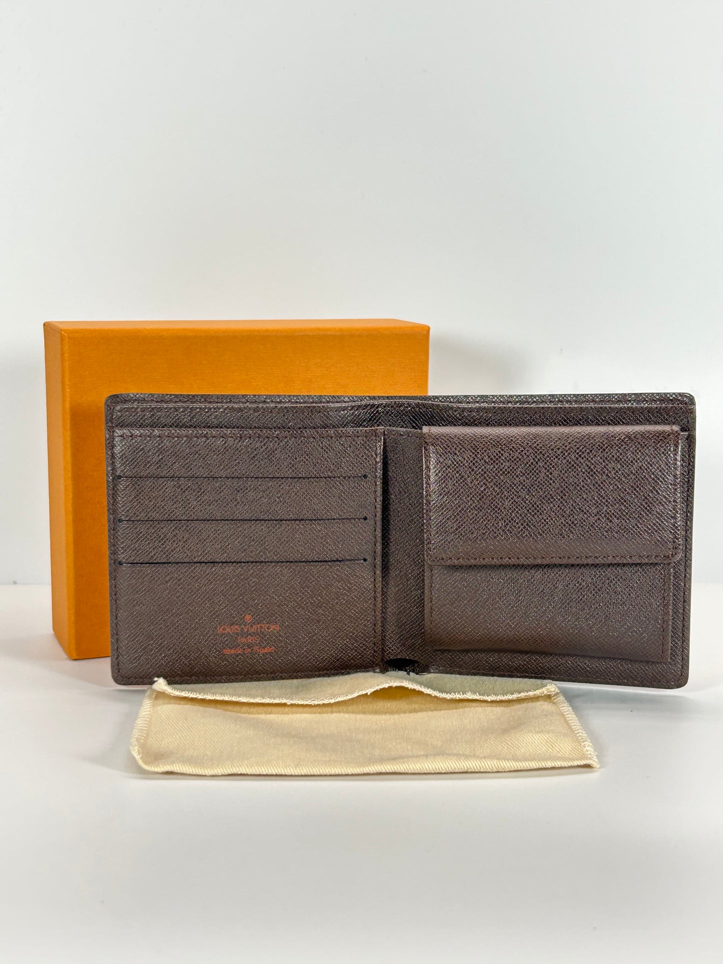 Authentic Louis Vuitton Damier Ebene Men's Bifold Wallet
