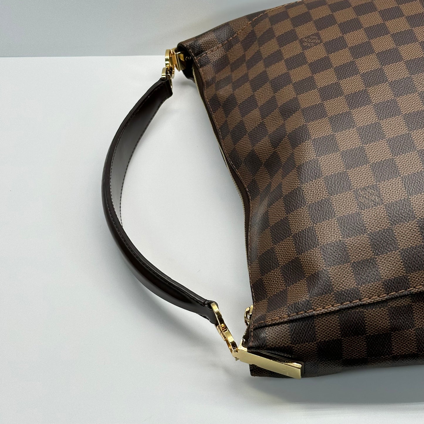 Authentic 2015 Louis Vuitton Damier Ebene Portobello PM Hobo Bag