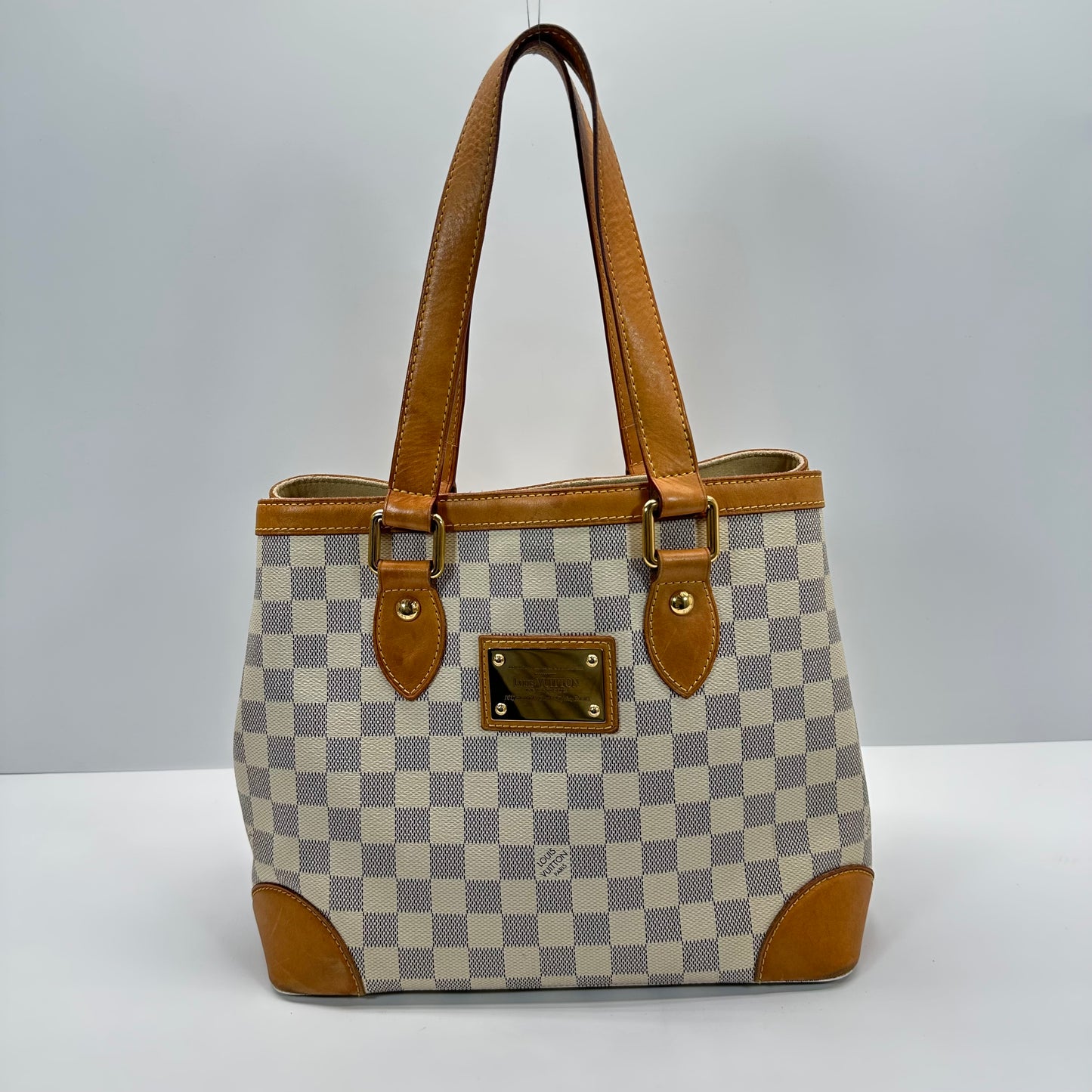 Authentic Louis Vuitton Damier Azur Hampstead PM Shoulder Bag