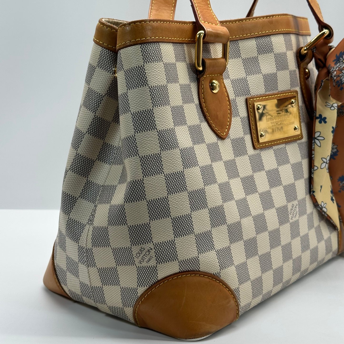 Authentic Louis Vuitton Damier Azur Hampstead PM Shoulder Bag