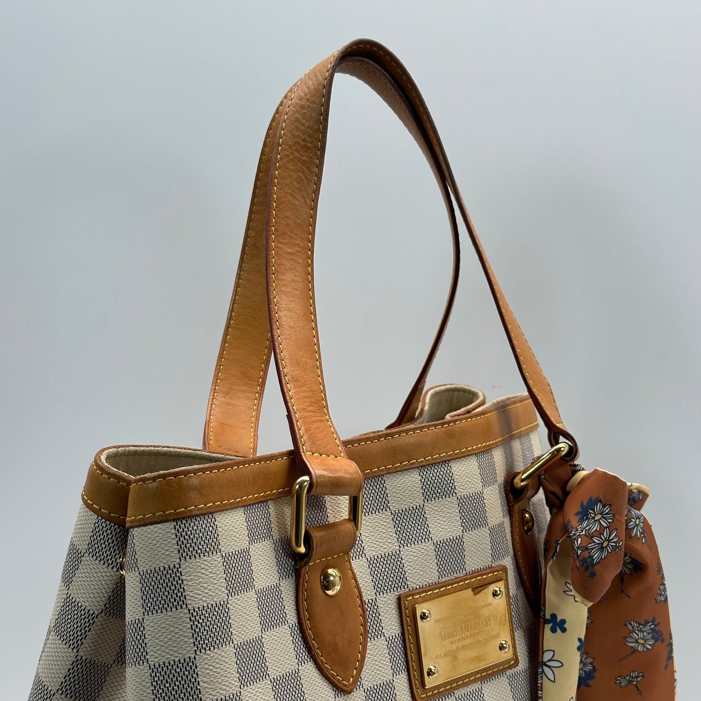 Authentic Louis Vuitton Damier Azur Hampstead PM Shoulder Bag