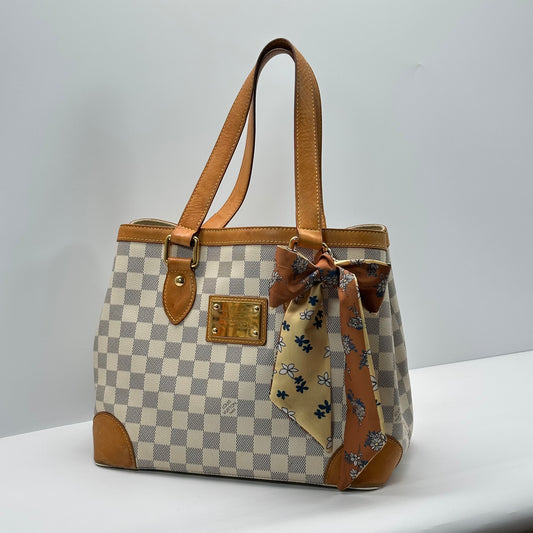 Authentic Louis Vuitton Damier Azur Hampstead PM Shoulder Bag