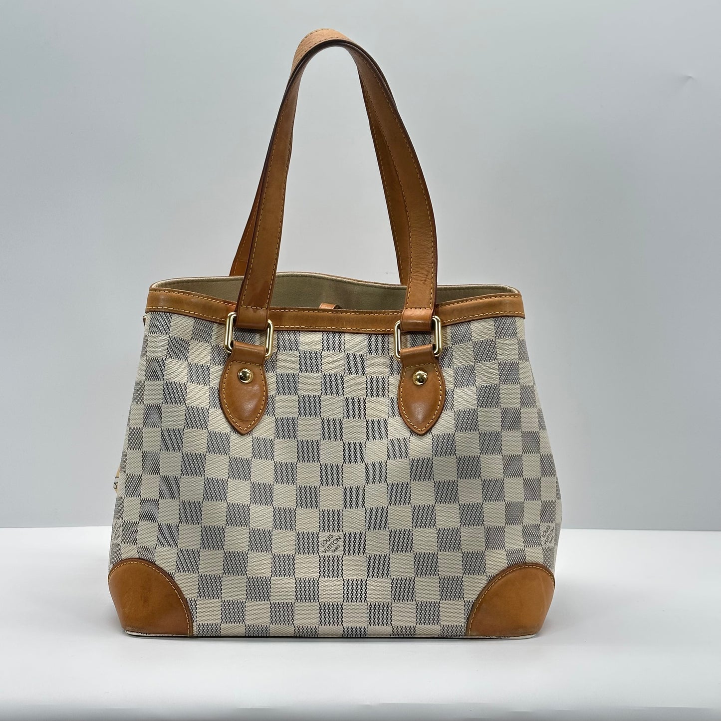 Authentic Louis Vuitton Damier Azur Hampstead PM Shoulder Bag