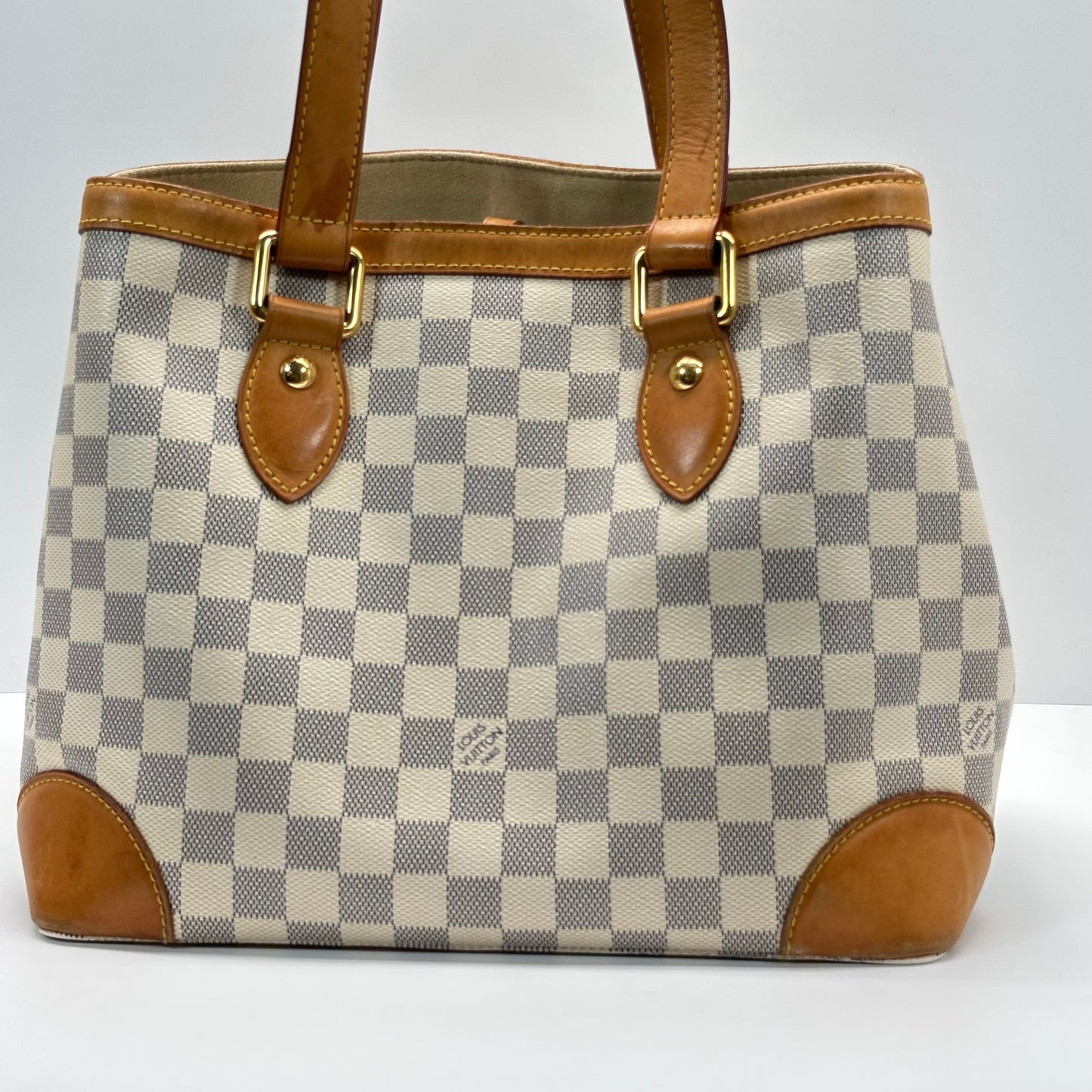 Authentic Louis Vuitton Damier Azur Hampstead PM Shoulder Bag
