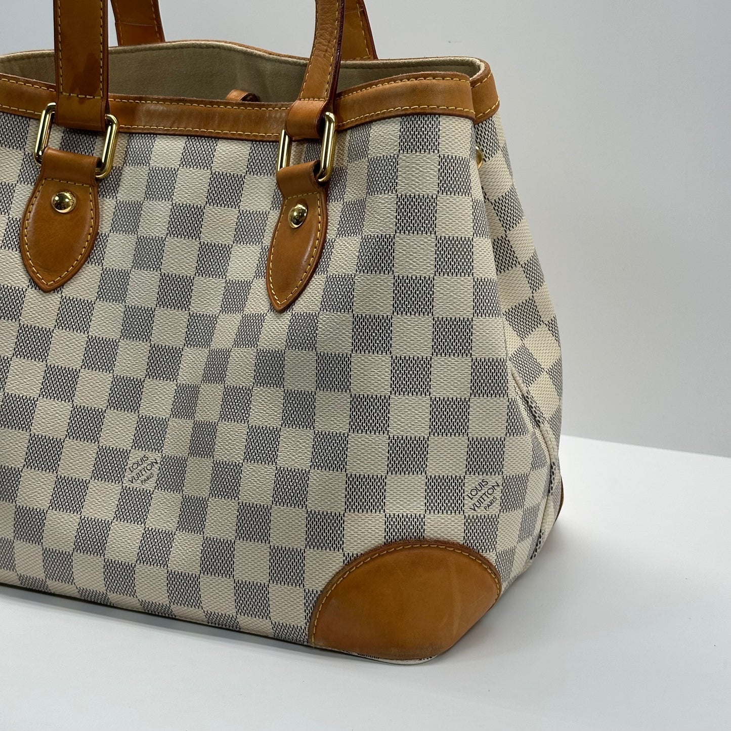 Authentic Louis Vuitton Damier Azur Hampstead PM Shoulder Bag