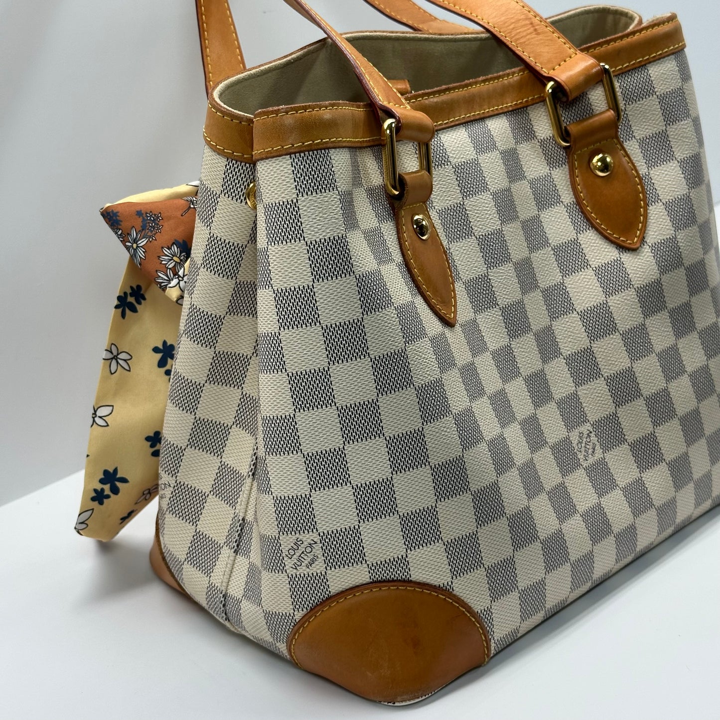 Authentic Louis Vuitton Damier Azur Hampstead PM Shoulder Bag