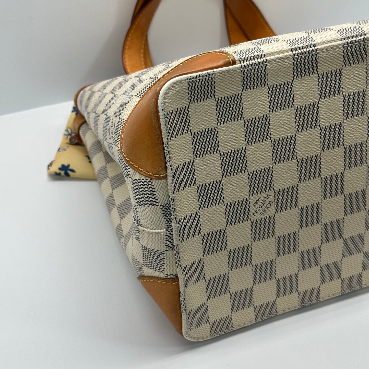 Authentic Louis Vuitton Damier Azur Hampstead PM Shoulder Bag