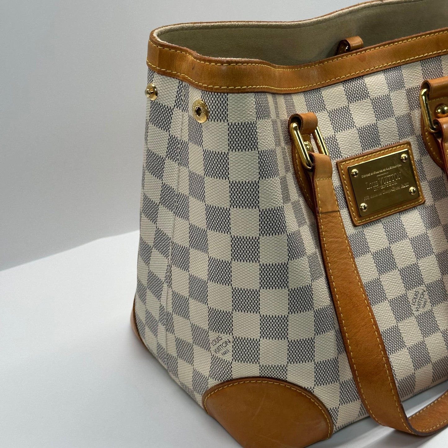 Authentic Louis Vuitton Damier Azur Hampstead PM Shoulder Bag