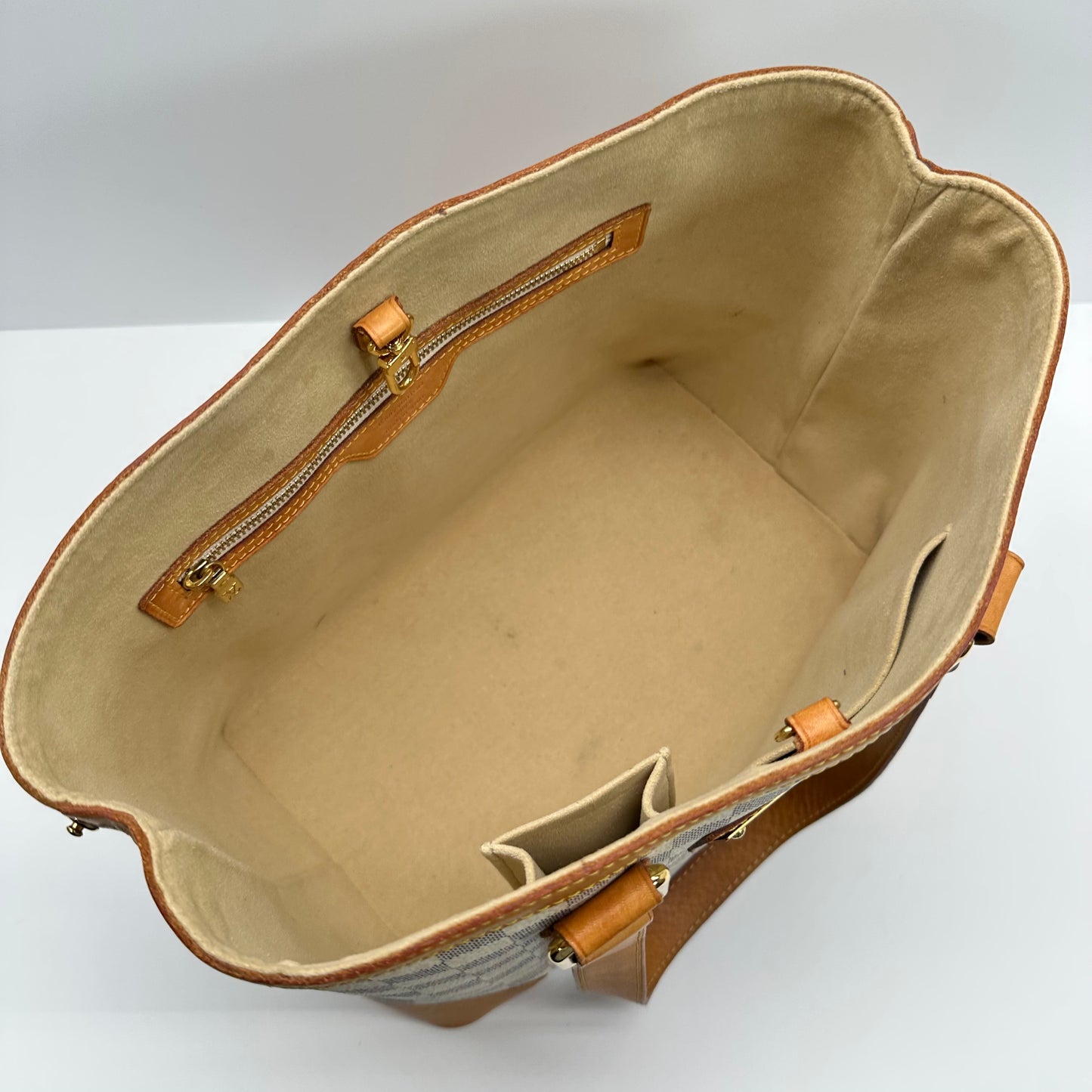 Authentic Louis Vuitton Damier Azur Hampstead PM Shoulder Bag