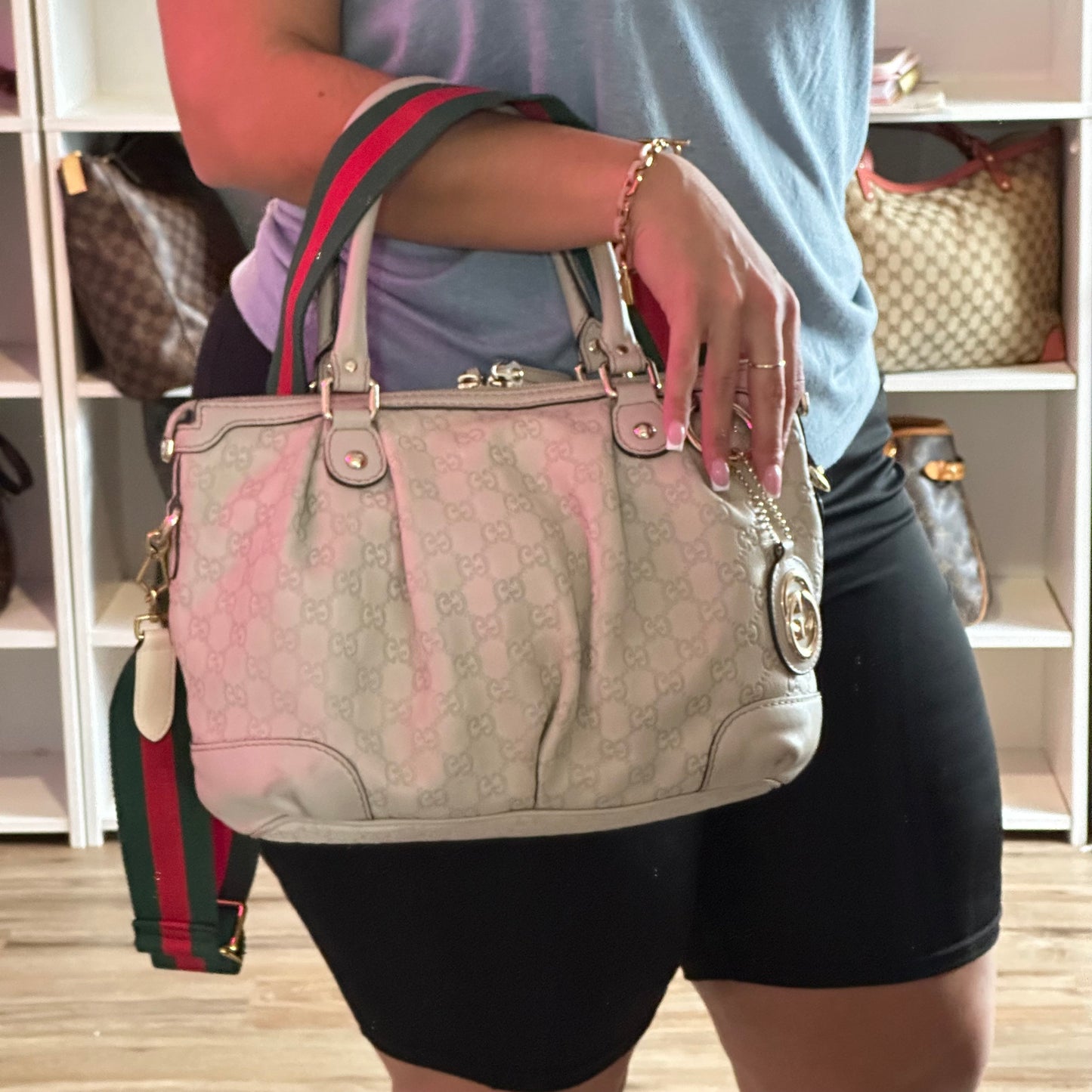 Authentic GUCCI Guccissima Medium Sukey Top Handle Bag