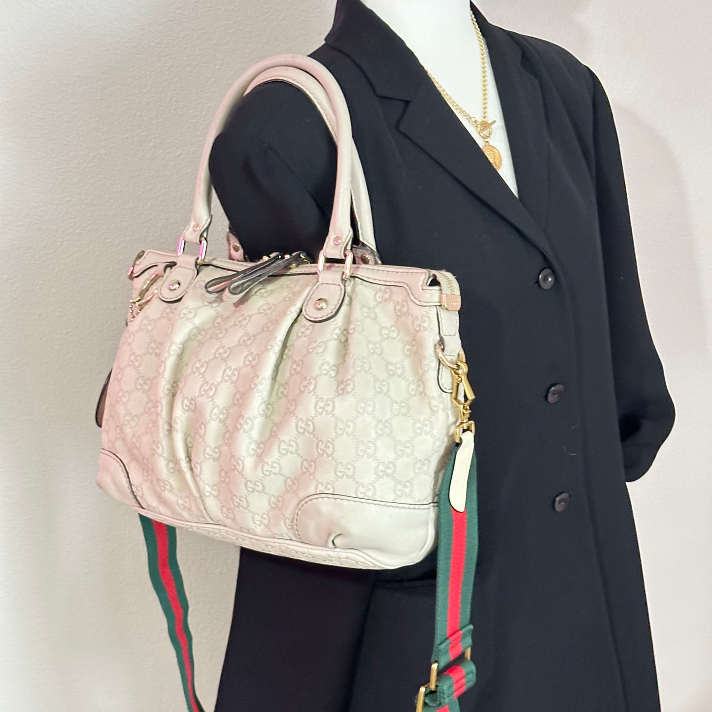 Authentic GUCCI Guccissima Medium Sukey Top Handle Bag