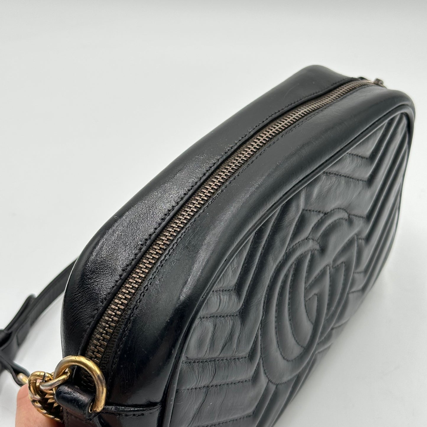 Authentic GUCCI Black Marmont V Stitch Crossbody