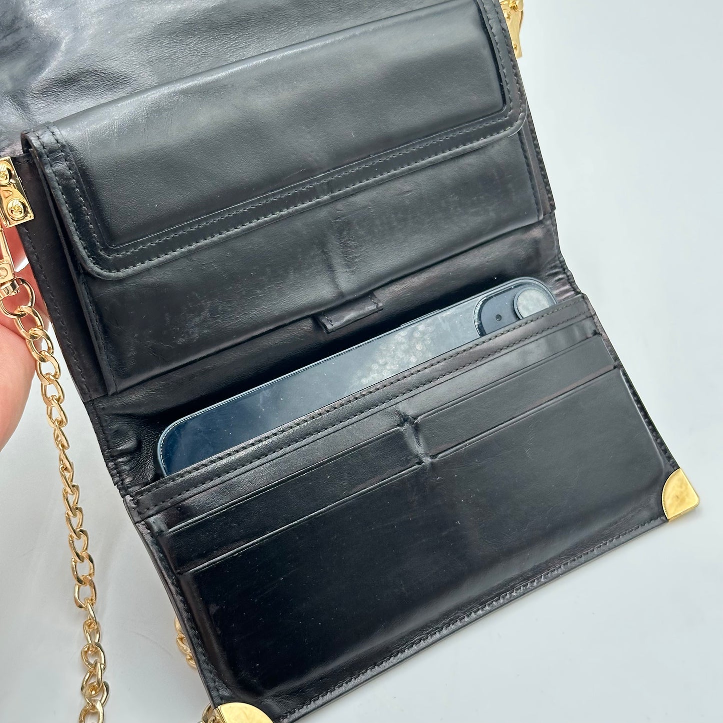 Authentic Louis Vuitton 2005 Suhali Black Trifold Wallet Crossbody