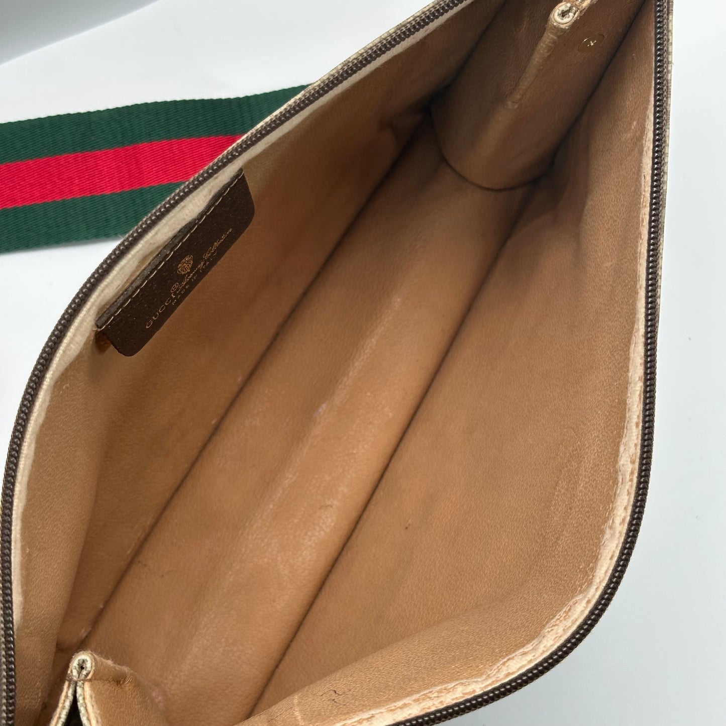 Authentic GUCCI Vintage GG Large Zipper Pouch Crossbody