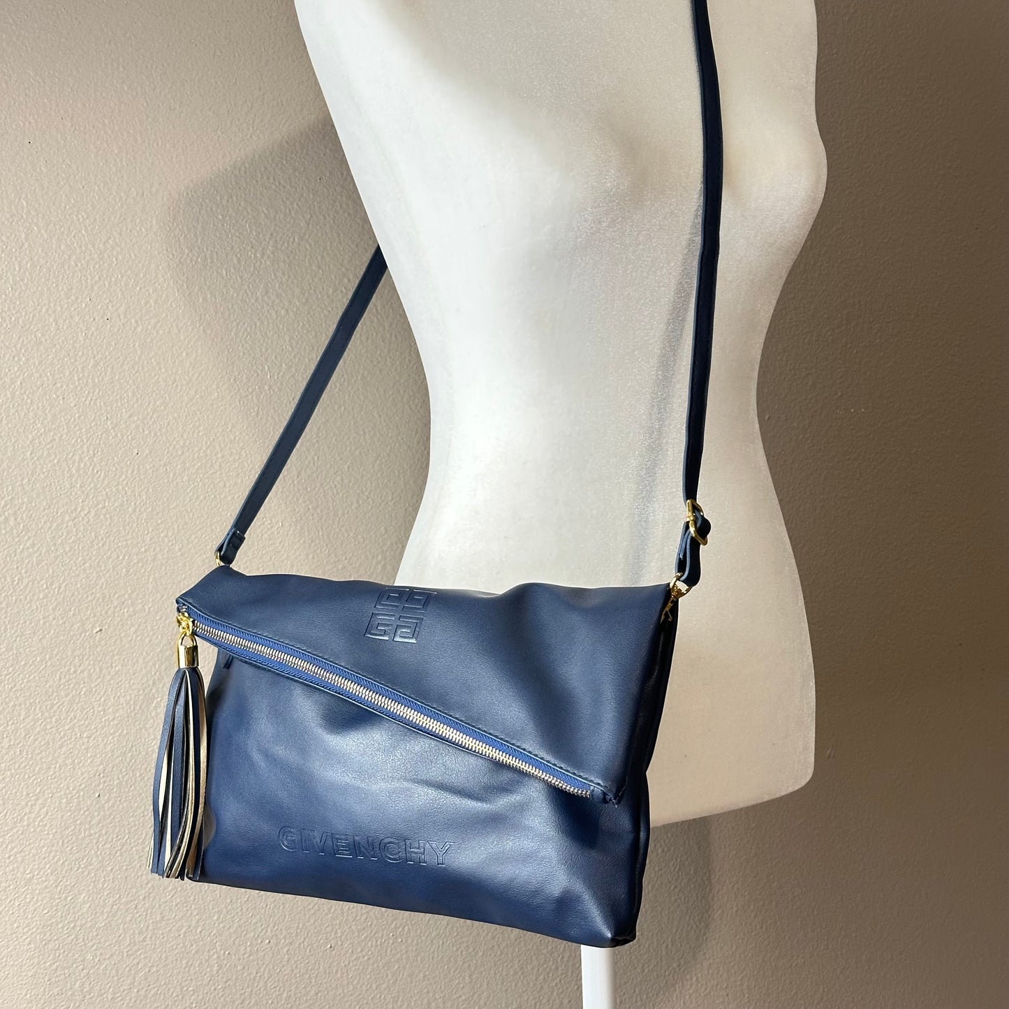 Authentic Givenchy Novelty Blue Clutch Crossbody