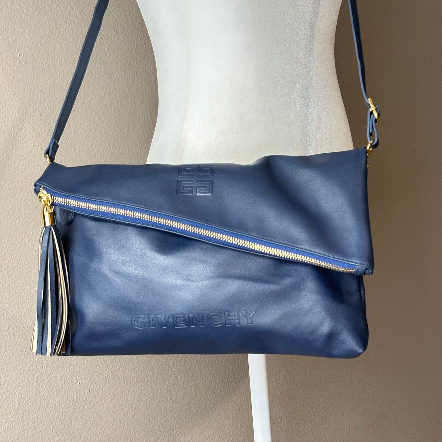 Authentic Givenchy Novelty Blue Clutch Crossbody