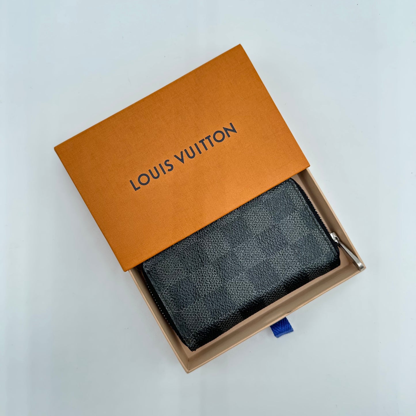 Authentic Louis Vuitton 2013 Damier Graphite Zippy Coin Purse Wallet