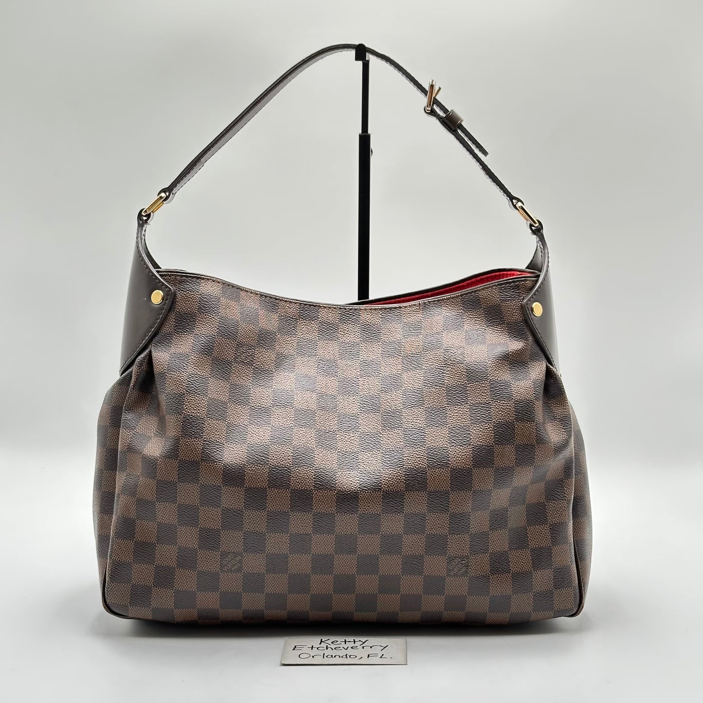 Authentic Louis Vuitton Damier Ebene Reggia Handbag Tote