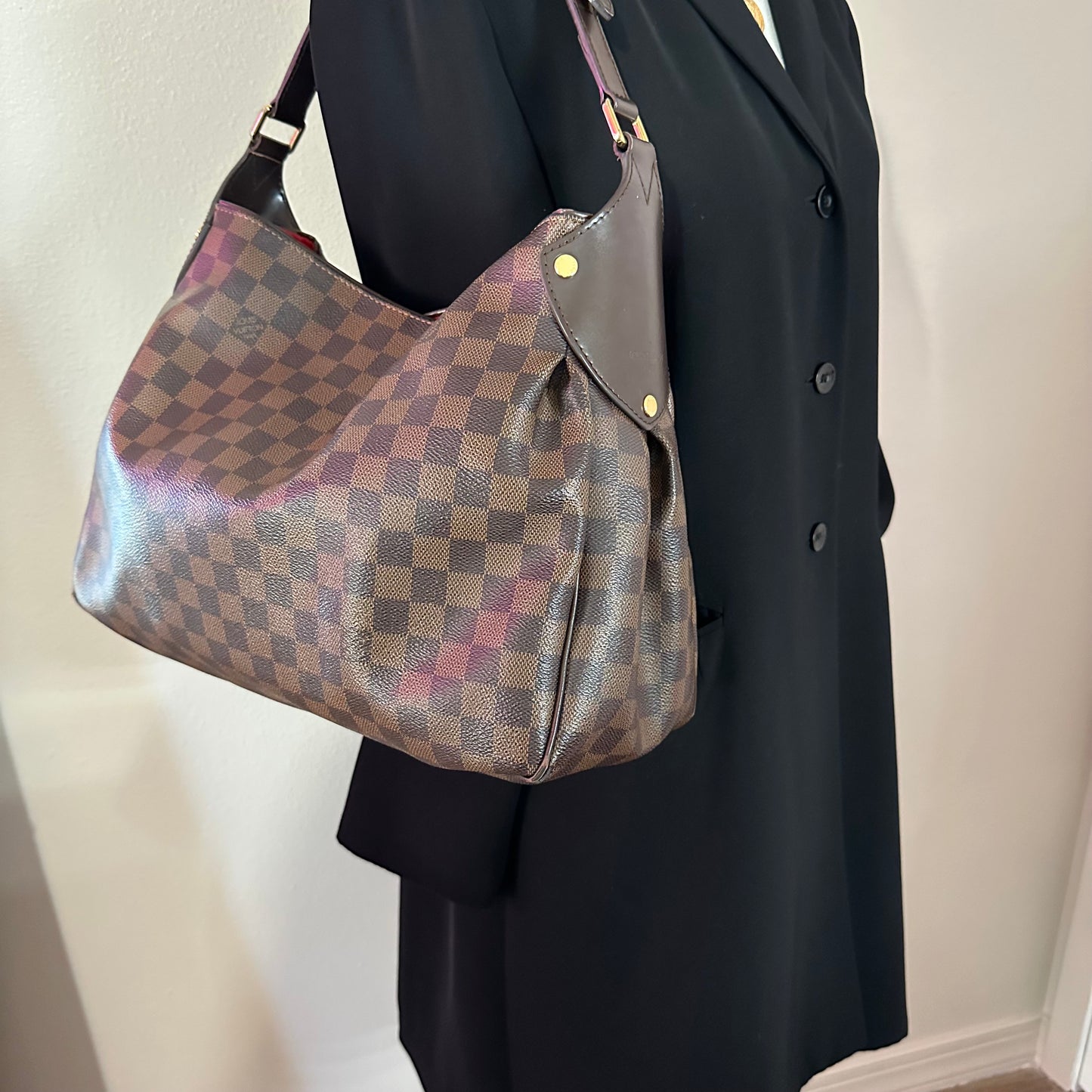 Authentic Louis Vuitton Damier Ebene Reggia Handbag Tote