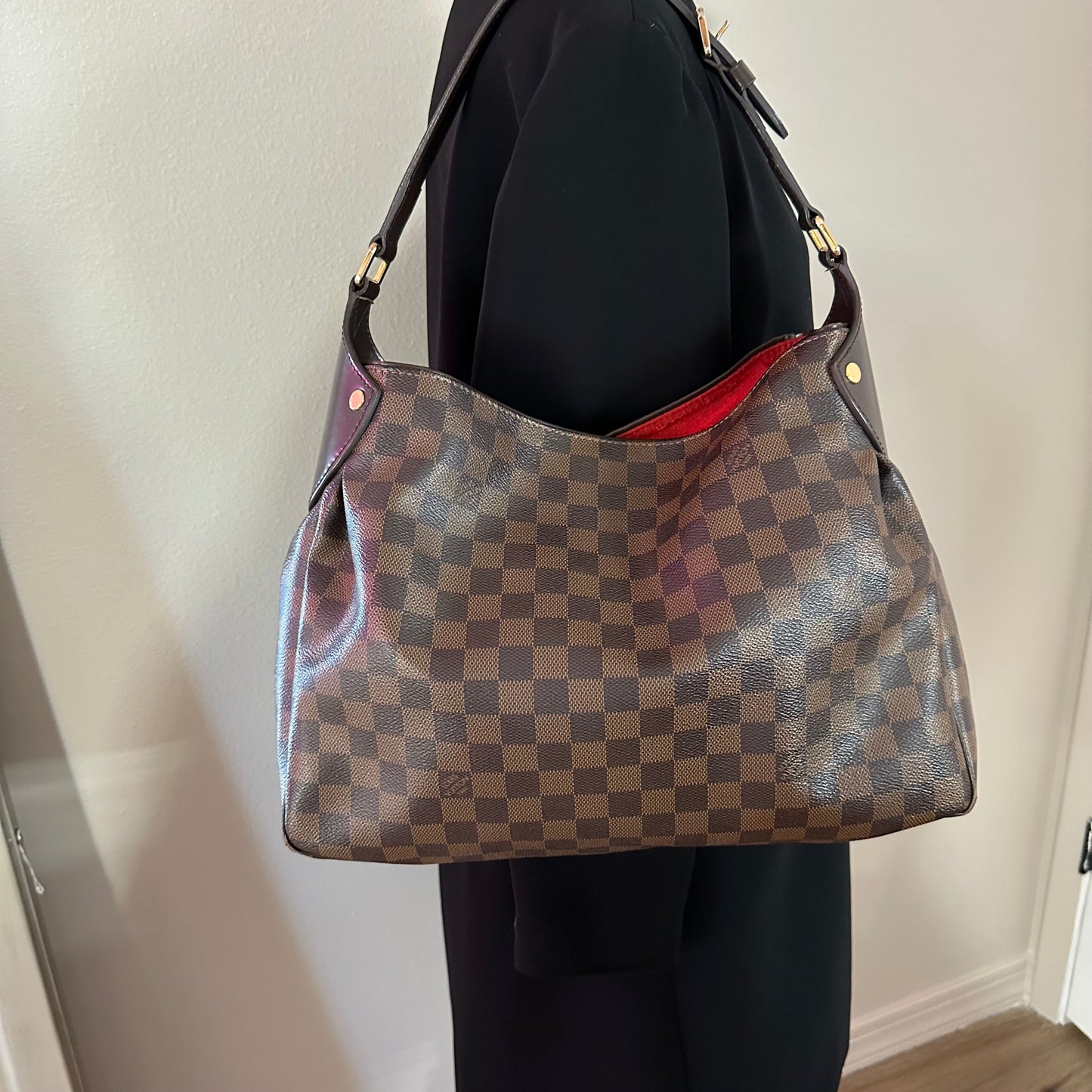 Authentic Louis Vuitton Damier Ebene Reggia Handbag Tote