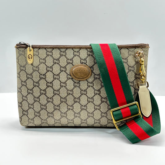 Authentic GUCCI Vintage GG Zipper Pouch Crossbody