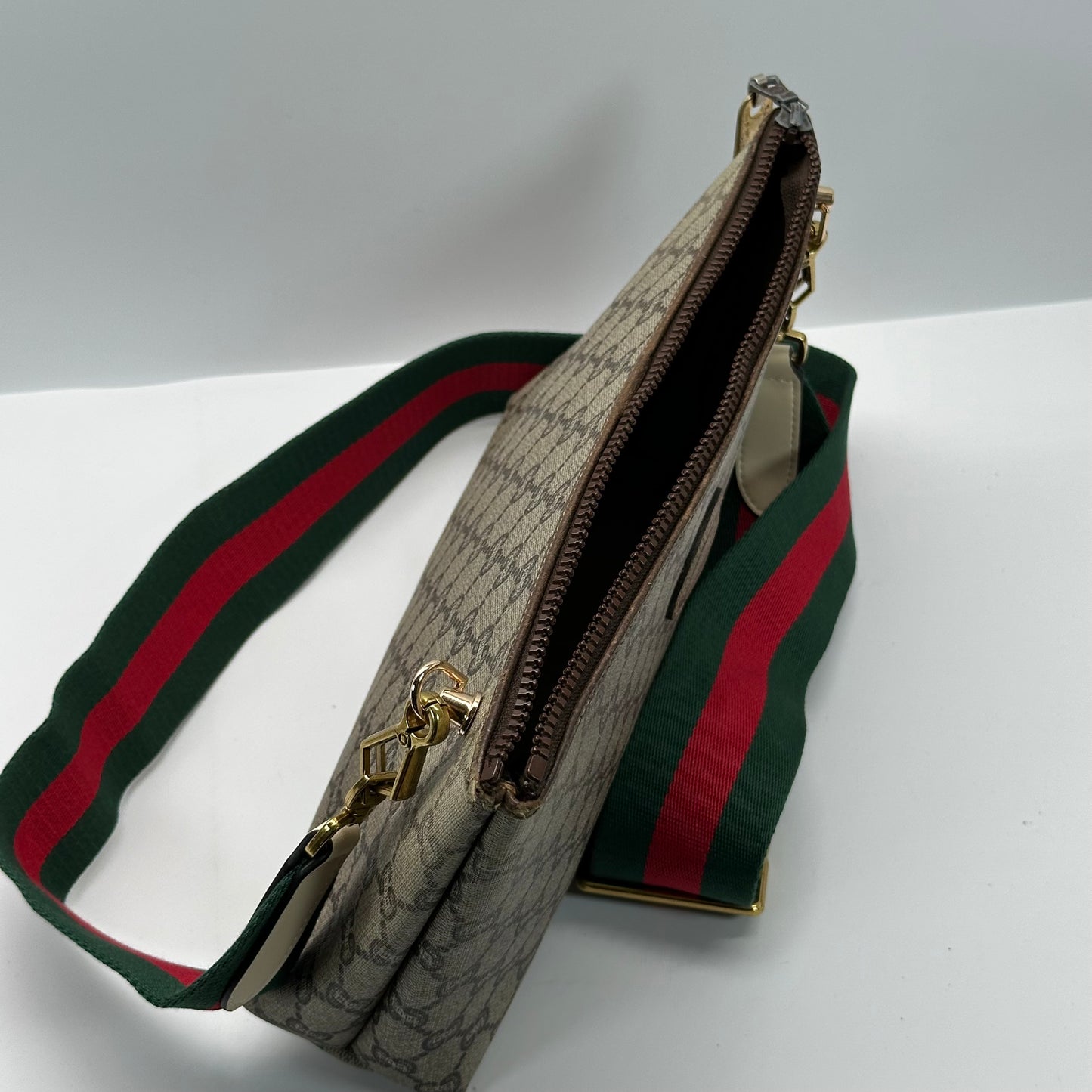 Authentic GUCCI Vintage GG Zipper Pouch Crossbody